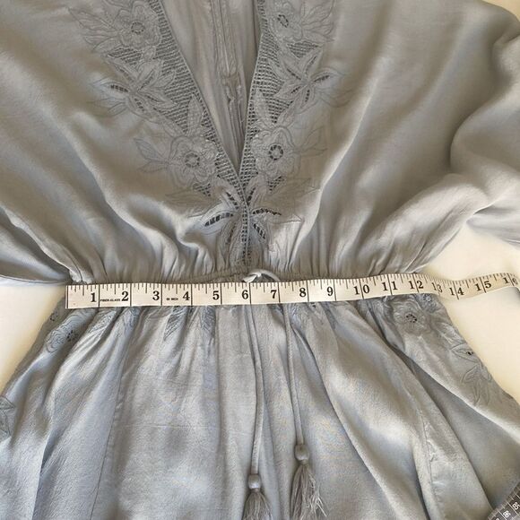 ASTR the Label Mila Dusty Blue Flowy Bohemian Romper Size XS - Picture 10 of 12